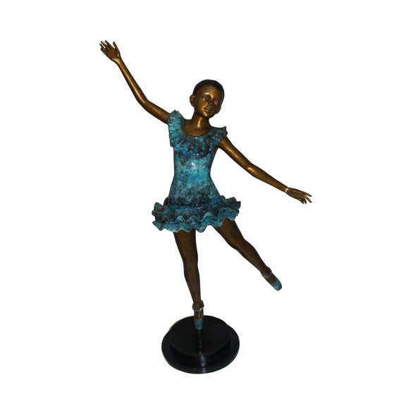 Nifao Ballerina Bronze Statue Bronze Statue – Home Office Decor Sculpture, 34"L x 15"W x 46"H