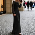 thumbnail image 4 of Shihyeh Women's Elegant Pleated Long Sleeve Flowy Evening Dress, Solid Color Chic Gown, Soft Stretchy Party Dress, 4 of 7