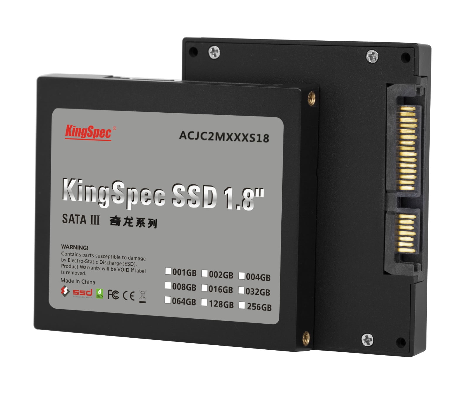 PC/タブレット ノートPC 128GB KingSpec 1.8-inch SATA III 6Gbps SSD Solid State Disk 
