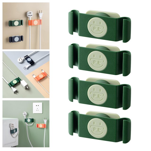 4 s de soporte giratorio, protector de cable de almacenamiento, soporte de cable, clip de cable adhesivo fuerte, de cocina para Macarena gancho de almacenamiento