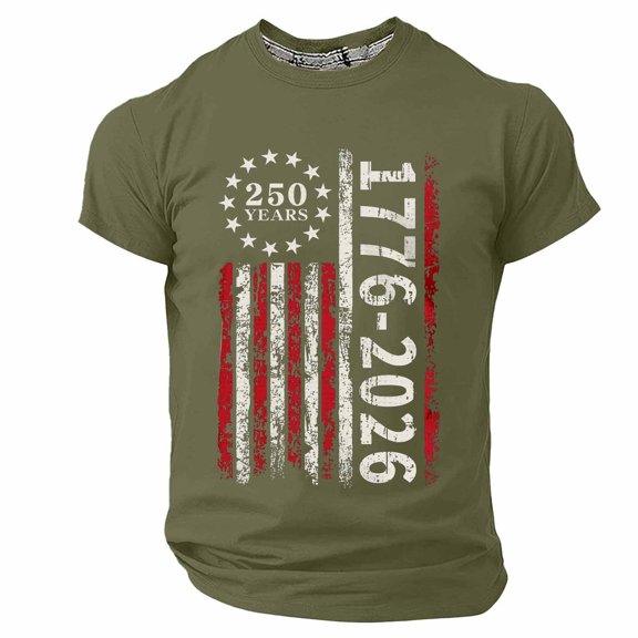 Ruiwill Toddler Boys Tshirts 4Th Of July Size 2-3 Years Summer Fashion Usa Flag Print Short Sleeve Crew Neck Tees Independence Day Boy Tops Army Green