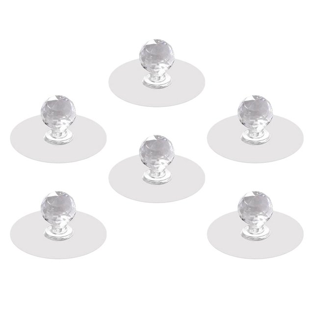 UPOUART 6 Pcs Poignées de Porte en Acrylique Blanches pour Garde-Robes et Placards avec Qualité Autocollante
