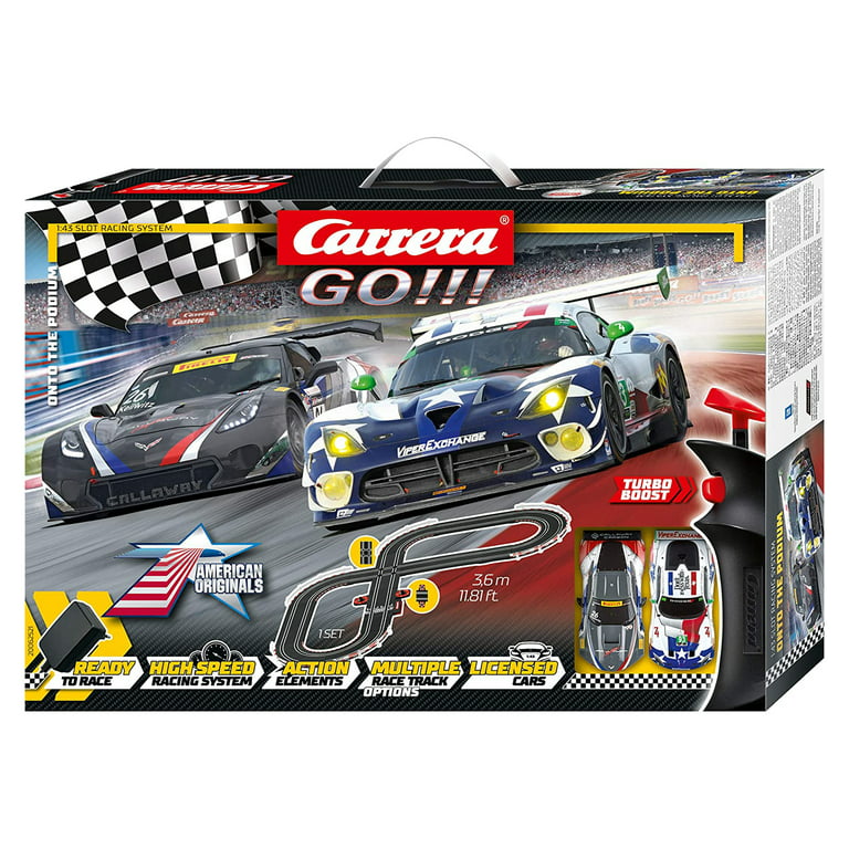 Carrera GO!!! Onto the Podium 11.81 Foot Racetrack Set w/ 2 Slot Cars 