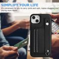 thumbnail image 2 of Nalacover Wallet Case for iPhone 13, Business PU Leather Unique Design Wristband Kickstand Credit Card Holder Slots Shockproof Scratch Resistant Phone Case for iPhone 13,Black, 2 of 6