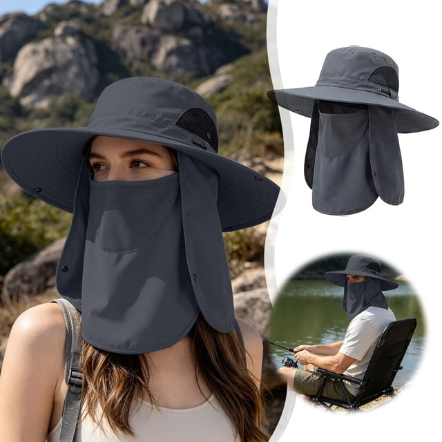 Tong Chapeau de Soleil Détachable pour le Visage Chapeau de Soleil pour le Cou Chapeau d'Extérieur Léger et Respirant Chapeau de Soleil Convenant à la Randonnée