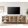 thumbnail image 3 of WAMAPT Sideboard Buffet Cabinets with 6-Glass Door, Kitchen Storage Cabinets, Wood Coffee Bar Tables with Adjustable Shelf, Accent Sideboard Storage Cabinet Table Dining Room, Living Room,Oak (3 PCS), 3 of 7