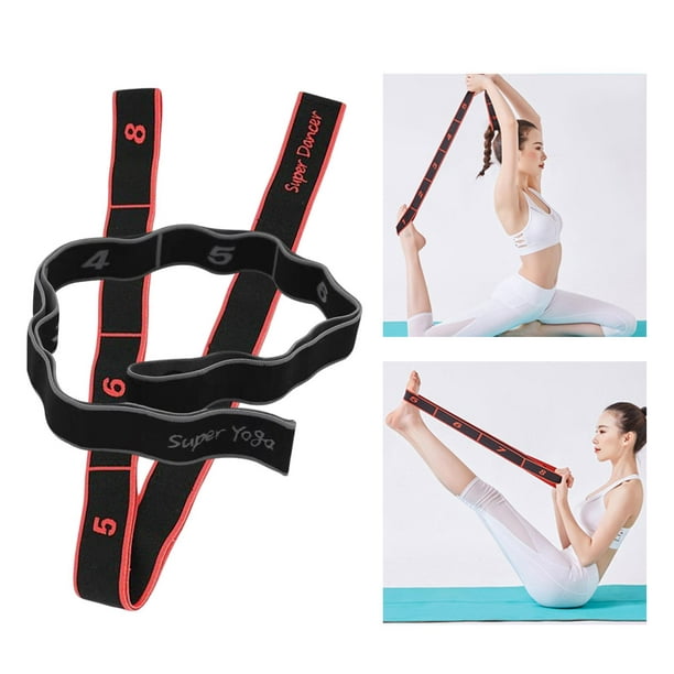 Yoga Stretching Strap, Plantar Stretch Band Joint Correct , with Loops ,  Band for Ballet ,Latin , Fitness Training Gray 