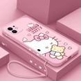 thumbnail image 1 of Funny Sanrio Hello Kitty Phone Case For iPhone 15 14 13 12 11 Pro Max Mini X XR XS MAX SE20 8 7 Plus Silicone with Hand Strap RJ, 1 of 6