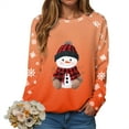thumbnail image 5 of TTUHYWXI Christmas Sweatshirts for Women Long Sleeve Fuzzy Pullover Xmas Graphic Holiday Shirts Crew Neck Oversized Tops (Orange, 4XL), 5 of 8