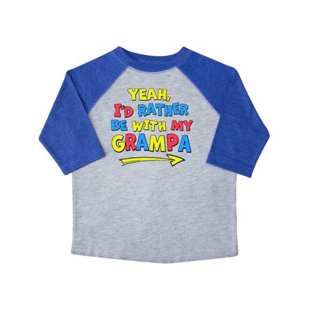 

Inktastic Yeah I d Rather be with My Grampa in Red Yellow and Blue Gift Toddler Boy or Toddler Girl T-Shirt