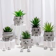 thumbnail image 7 of Tnobhg Artificial Bonsai Fake Plant Eucalyptus Potted Plant Cartoon Appearance Long Legs Simulated Succulent Plant Indoor Outdoor Home Decoration, 7 of 7