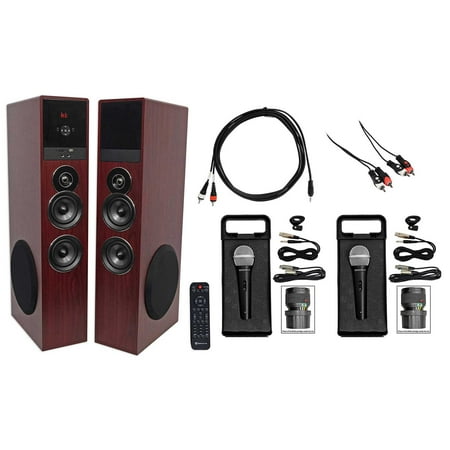 Rockville All-in-one Bluetooth Home Theater/Karaoke Machine System+Subs+(2) Mics