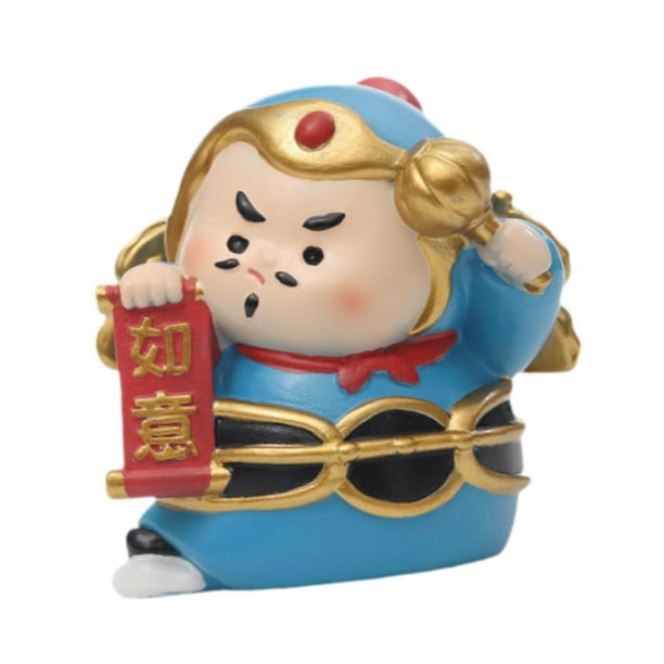 Estatua Feng Shui Dios Figura Resina Artesanía Regalos Coleccionables Mini Escultura Dios Azul