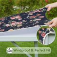 thumbnail image 4 of Wrinkle-Free Square Tablecloth with Floral Pattern, Elastic Fit Waterproof Polyester Fabric, 34x34 Inch, 4 of 4