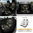 thumbnail image 2 of Yuyamidu 3D Pug Car Seat Cover Set of 14 Black Steering Wheel Cover Seat Belt Pads Waste Basket Bin Rearview Mirror Cover Cup Holder Cute Center Console Cover Handbrake Cover Gear Shift Cover, 2 of 7