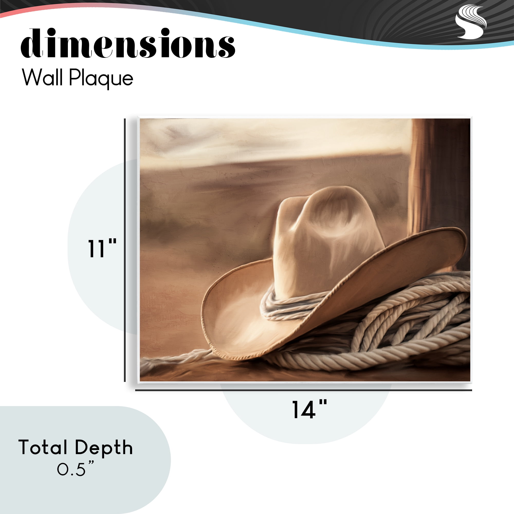 Stupell Industries White Cowboy Hat Wall Plaque Art, design by Kim Allen