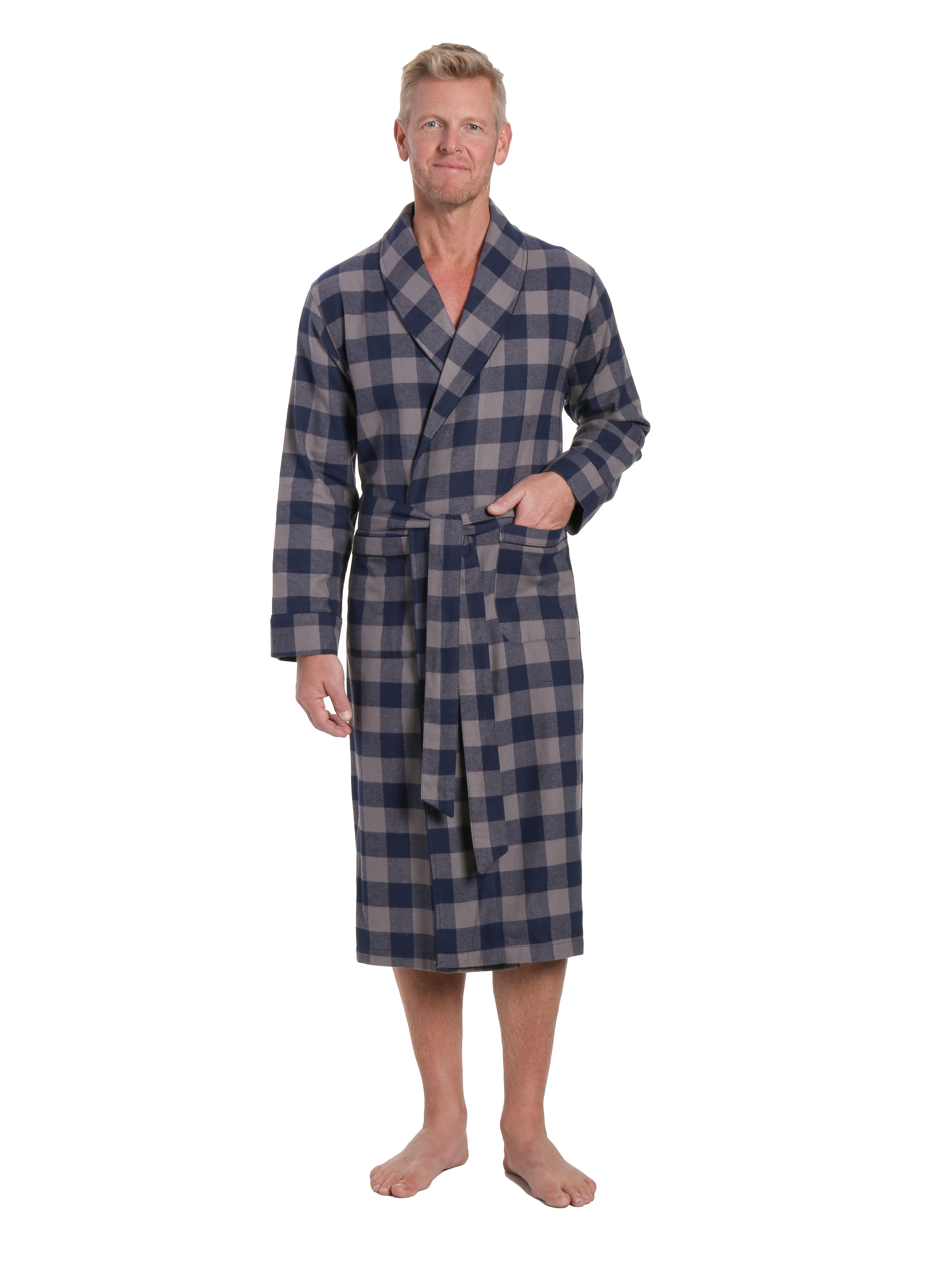 men's cotton flannel bathrobe
