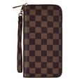 thumbnail image 2 of Coolmade Women’s Checkered Zip Around Wallet and Phone Clutch - RFID Blocking with Card Holder Organizer - PU Vegan Leather, 2 of 8