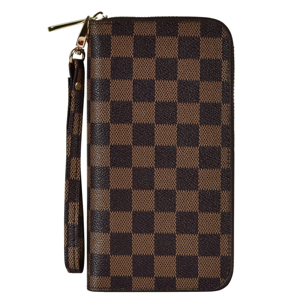Coolmade Coolmade Womens Wallet, Women's Checkered Zip Around Wallet