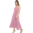 thumbnail image 2 of eloria Women's Long A-line Dress Party Wear Strip Dress Size: 2XL | Color: Baby Pink, 2 of 6