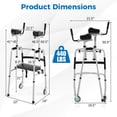 thumbnail image 3 of Costway Versatile Rolling Walker All Terrain Stand-Assist Walker with 2 Premium Wheels Sliver, 3 of 10
