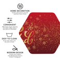 thumbnail image 3 of Vsdgher Merry Christmas Leather Coasters for Drinks, Durable Drink Coasters 4 Set for Tabletop Protection, Luxurious Home Décor and Housewarming Gift-Hexagon, 3 of 6