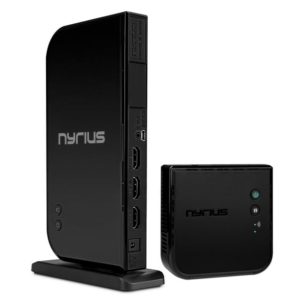 Nyrius ARIES Home+ Wireless HDMI 2x Émetteur et Récepteur d'Entrée pour la Diffusion de Vidéo HD 1080p 3D et Audio Numérique à Partir de la Boîte de Câble, Satellite, Flouay, DVD, PS4, PS3, Ordinateurs Portables, PC (NAVS502)