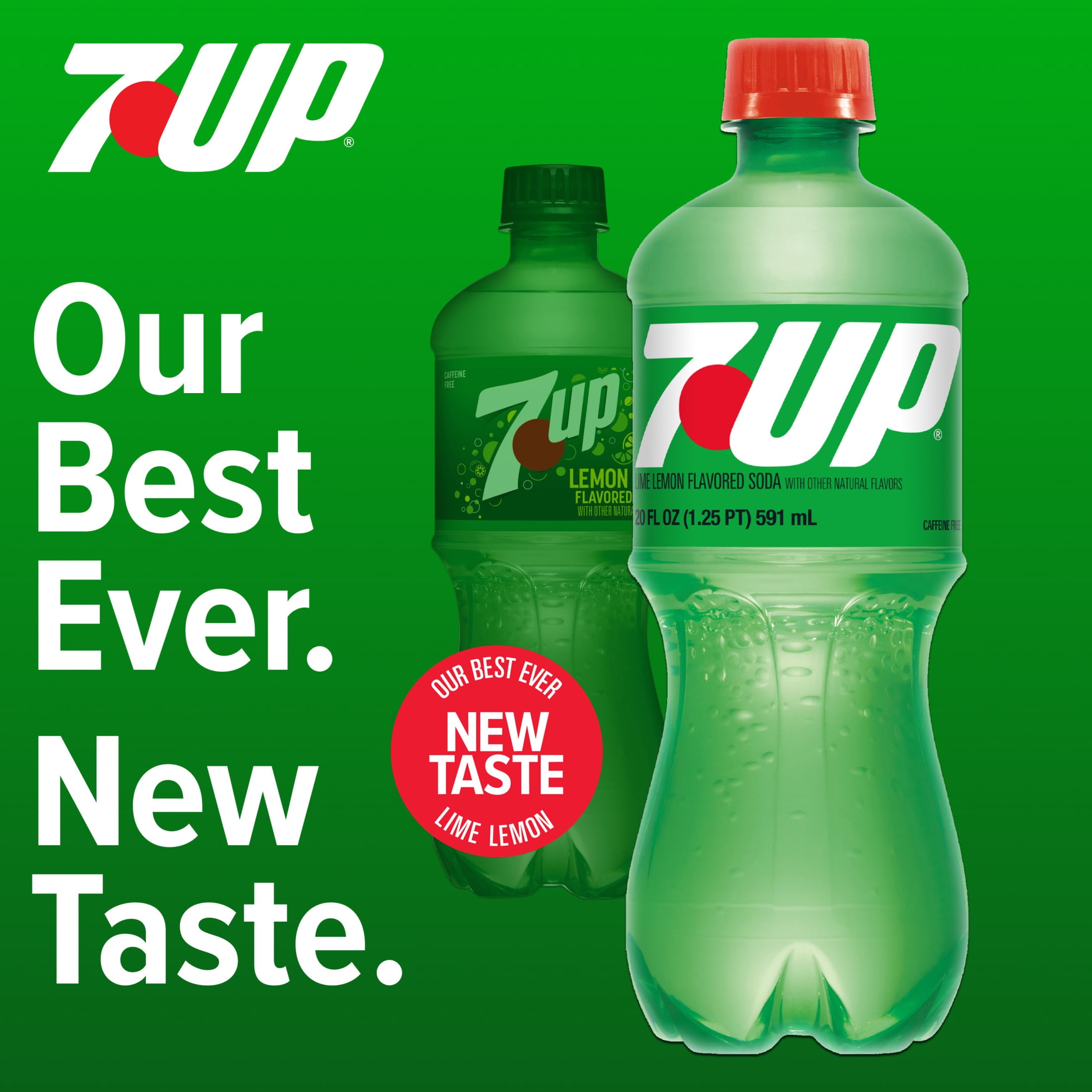 (5 pack) 7UP Caffeine Free Lime Lemon Soda Pop, 20 fl oz, Bottle