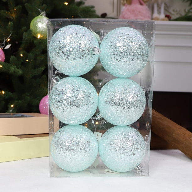 Juego de 6 bolas de Navidad, azul cielo