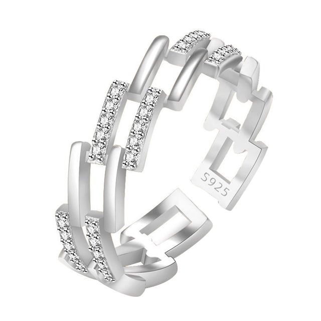 Jumpingount Anillo geométrico para mujer, anillos de apertura ajustables, joyería para madres de mano para citas, regalos para banquetes de Ropa, zapatos y accesorios Miscelánea