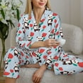 thumbnail image 6 of Pofeuu Panda And Rose Print Womens Pajamas Set Long Sleeve Sleepwear Button Down Nightwear Soft Pj Lounge Sets Button Down Pajamas Women-X-Large, 6 of 7