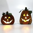 thumbnail image 3 of OAVQHLG3B Halloween Decorations Wooden Pumpkin Lantern Ghost Festival Ornaments Decoration Dress Up, 3 of 4