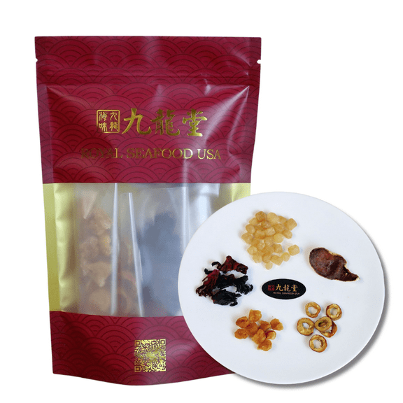 Royal Seafood USA Roselle Mixed Fruit Tea, Herbal &fruit tea, Hot brew or cold tea 2.2oz/63g - Roselle, sugar, dried longan, tangerine peel, dried hawthorn