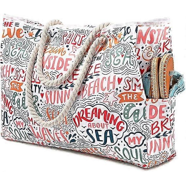 Beach Bags for Women - Extra Large Beach Tote Bag, Women Sandproof Pool Bag, Beach Bag for Pool Gym Grocery Travel