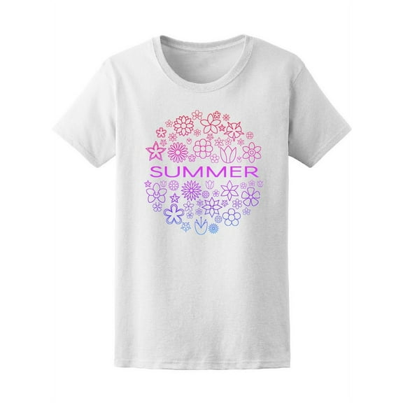 Summer Cute Watercolor Flowers Tee Women's -Image by Shutterstock