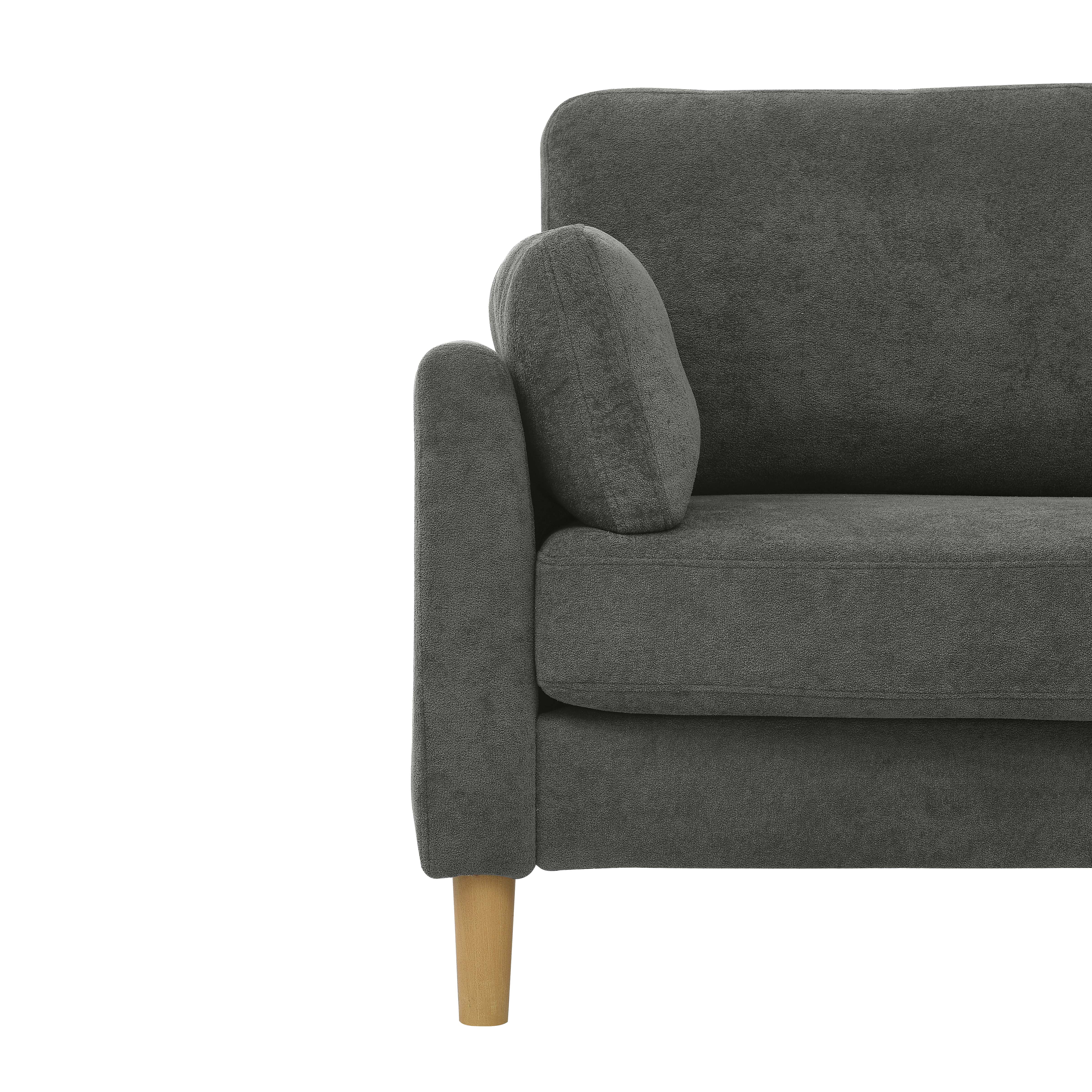 Aukfa 66" Modern Sofa, Minimalist Loveseat for Living Room, 2-Seater Couch w/ Plush Cushions, Gray