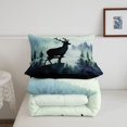 thumbnail image 5 of Manfei Wild Deer Twin Comforter Sets,Blue Woodland Bedding Set,Black Reversible,2 Pieces,1 Comforter and 1 Pillowcase, 5 of 7