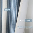 thumbnail image 4 of DriftAway Chris Linen Blackout Curtains with Thermal and Sound Reducing Layer 120 Inches Long for Bedroom Striped Printed Drapes Thermal Insulated Lined Window Treatments for Living Room Jean Navy, 4 of 8