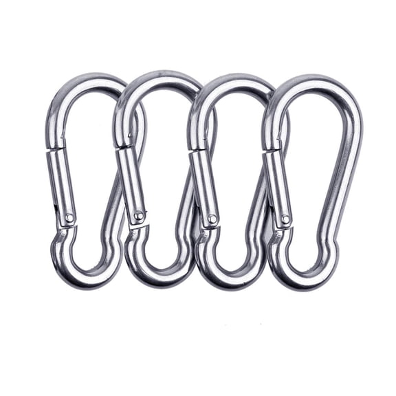 Spring Snap Hook, 304 Stainless Steel Clip Keychain, Outdoor Carabiner EDC Tool for Camping Hiking Traveling Backpacking