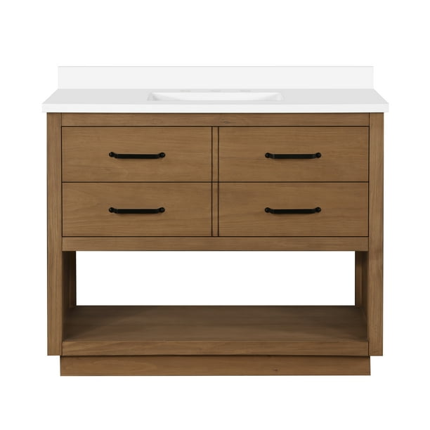 Ove Decors Carran, Single Bathroom Vanity, Wax Pine Finish ...