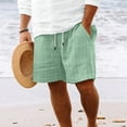thumbnail image 2 of QingYiHua Men's Flat Front Shorts 7 Inch Inseam Casual Elastic Waist Drawstring Straight Leg Shorts Summer Beach Vacation Shorts with Pockets on Clearance Mint Green, 2 of 6