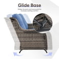 thumbnail image 5 of POCASSY 52" Width Outdoor Loveseat, Rocking Glider All Weather Wicker Patio Loveseat with Deep Seat for Porch Balcony and Backyard, Blue, 5 of 7