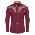 thumbnail image 4 of RMGVDSD Boys Western Cowboy Shirt With Print Long Sleeve Button Down Shirts For Kids Retro Casual Regular Fit Shirts Tops 6-7 Years, 4 of 4