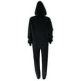 thumbnail image 7 of Elainilye Fashion Womens Two Piece Outfits Sweatsuit Pocket Round-Neck Casual Long Sleeve Sweatshirt and Pant Sports Set,Black, 7 of 7