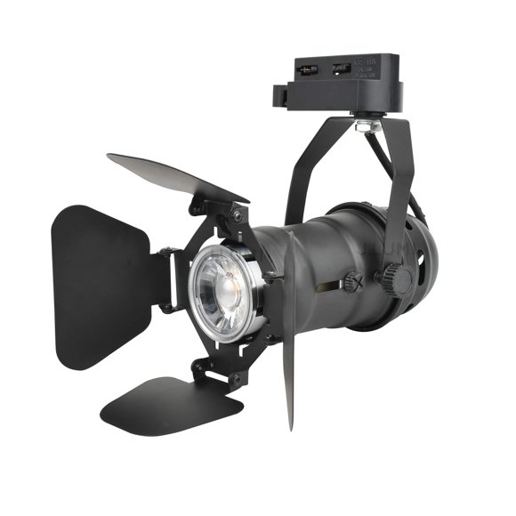J.LUMI TRK9601 Cabezal de luz de riel LED Cabezal de riel de voltaje de línea de luz de riel industrial vintage para trabajos de arte Incluye bombilla LED GU10 de 5W No regulable Negro
