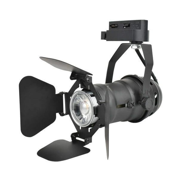 J.LUMI TRK9601 Cabezal de luz de riel LED Cabezal de riel de voltaje de línea de luz de riel industrial vintage para trabajos de arte Incluye bombilla LED GU10 de 5W No regulable Negro