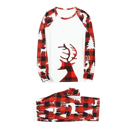 

Bescita Women Mom Christmas Bear Plaid Prints Family Matching Long Sleeve Tops+Pants Set