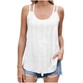 thumbnail image 2 of White Tank Top Woman Women Tank Top Women's Fashion Casual Summer U-Neck Hollow Dew T-Shirt White XL, 2 of 8