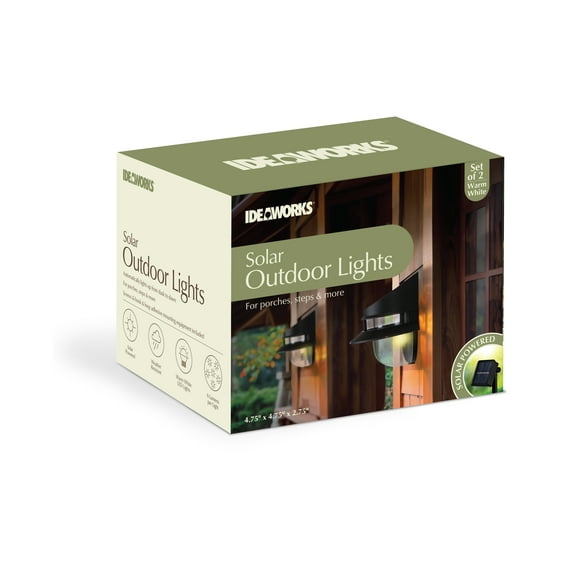 Set of 2 Solar Outdoor Porch Lights Sconce Warm White Lights NEW