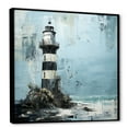 thumbnail image 2 of Designart "Enigmatic Azure And Onyx Beacon" Coastal Floater Framed Wall Art Prints, 2 of 5